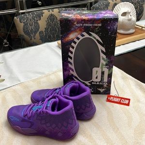 Puma MB.01 queen city purple/blue used LaMelo Ball basketball sneakers size 5.5Y